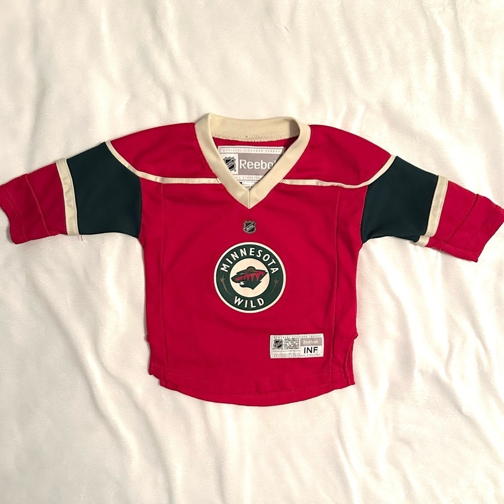 SOLD. Reebok Minnesota Wild NHL Jersey Baby Youth 12-24M Red Hockey Infant